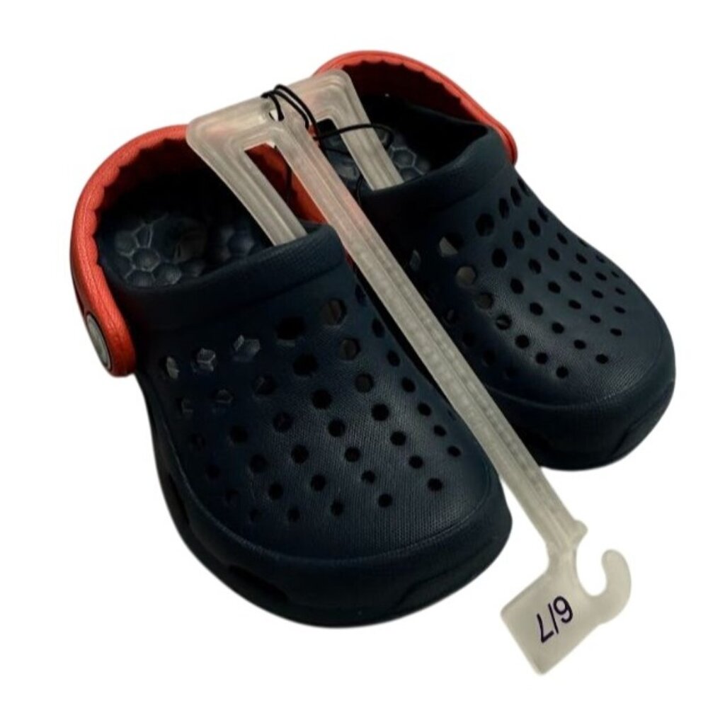Joybees Womens Casual Slip-On Sandals Navy Blue Size 6